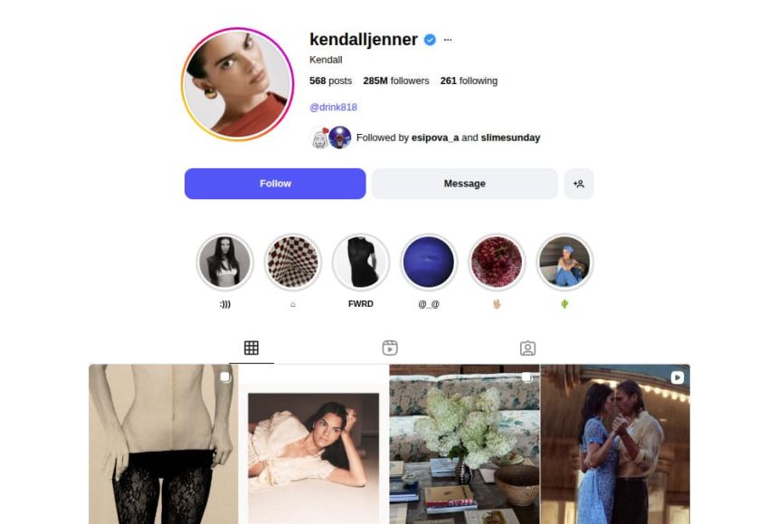Kendall Jenner Instagram