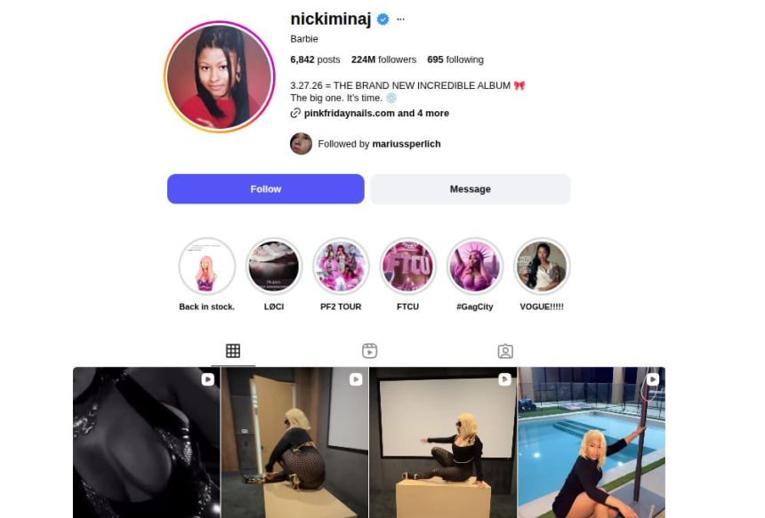 Nicki Minaj Instagram