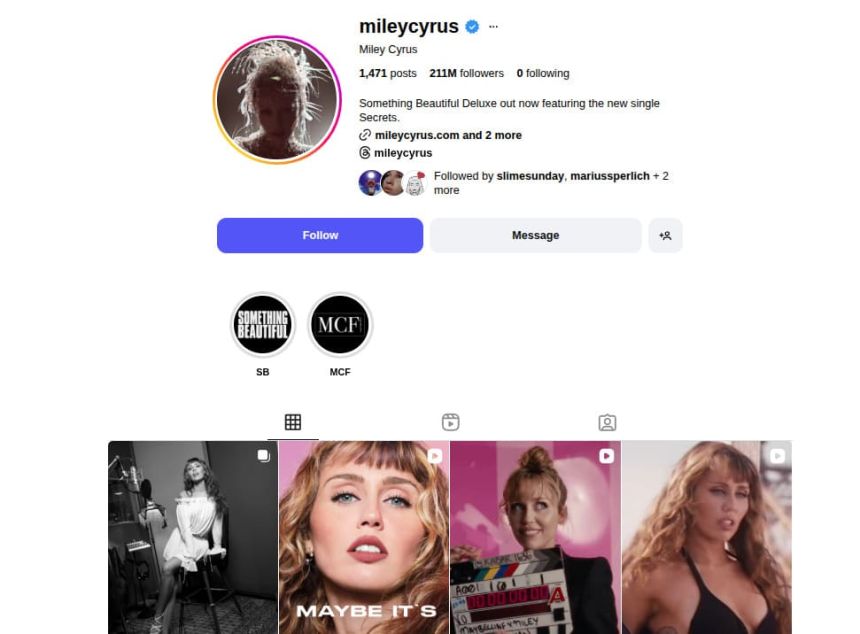 Miley Cyrus Instagram